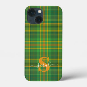 Moderne Groene Vintage Monogarm Case-Mate iPhone Case