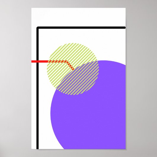 Moderne groene, violette geometrische vormen Abstr Poster (Voorkant)