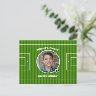 Moderne groene voetzoekersport Aangepaste foto Briefkaart