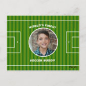 Moderne groene voetzoekersport Aangepaste foto Briefkaart (Achterkant)