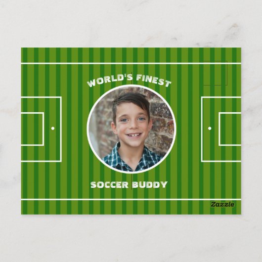 Moderne groene voetzoekersport Aangepaste foto Briefkaart (Achterkant)