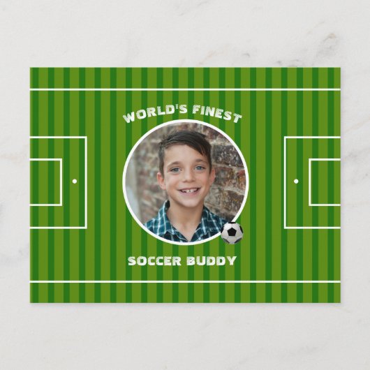 Moderne groene voetzoekersport Aangepaste foto Briefkaart (Voorkant)