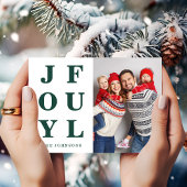 Moderne groene vreugdevolle één foto kerst feestdagenkaart