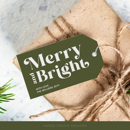 Moderne groene vrolijke en heldere cadeau Labels Cadeaulabel