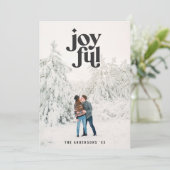 Moderne groene vrolijke foto Kerstmis Feestdagenkaart (Staand voorkant)