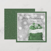 Moderne groene vrolijke kerst Kaart (Voorkant / Achterkant)