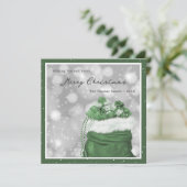 Moderne groene vrolijke kerst Kaart (Staand voorkant)