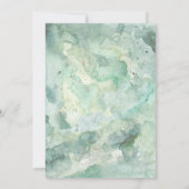 Moderne Groene Waterverf Bruiloft Kaart (Achterkant)