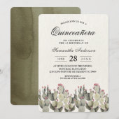 Moderne groene Waterverf Cactus Kaart (Voorkant / Achterkant)