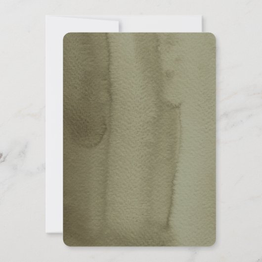 Moderne groene Waterverf Cactus Kaart (Achterkant)