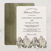 Moderne groene Waterverf Cactus Kaart (Voorkant / Achterkant)