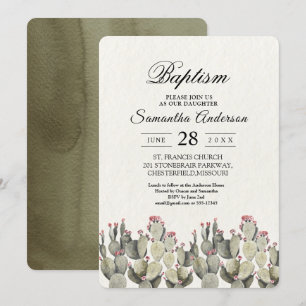 Moderne groene Waterverf Cactus Kaart