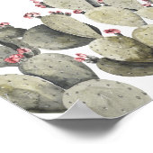 Moderne groene Waterverf Cactus Poster (Hoek)