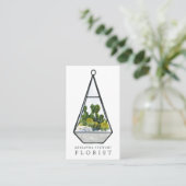 Moderne groene waterverf cactus terrarium florist visitekaartje (Staand voorkant)