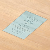 Moderne groene Waterverf Elegante bruiloft Acryl Uitnodigingen (Laagn)