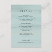 Moderne groene Waterverf Elegante bruiloft Informatiekaartje (Voorkant)