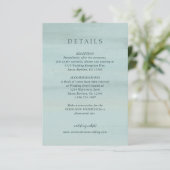 Moderne groene Waterverf Elegante bruiloft Informatiekaartje (Staand voorkant)
