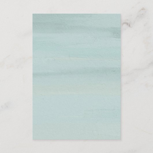 Moderne groene Waterverf Elegante bruiloft Informatiekaartje (Achterkant)