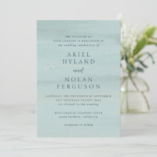 Moderne groene Waterverf Elegante bruiloft Kaart