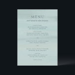 Moderne groene Waterverf Elegante bruiloft Menu<br><div class="desc">Modern huwelijksmenu met uw dinermenu op een abstracte waterverf achtergrond.</div>