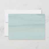 Moderne groene Waterverf Elegante bruiloft RSVP Kaartje (Achterkant)