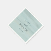 Moderne groene Waterverf Elegante bruiloft Servet (Hoek)