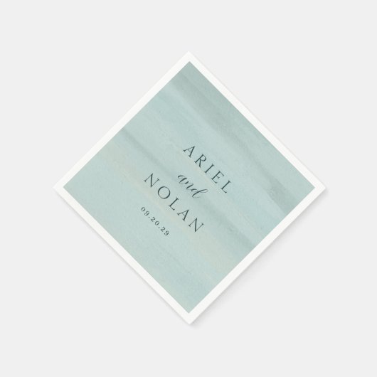 Moderne groene Waterverf Elegante bruiloft Servet (Hoek)