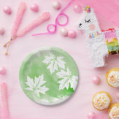 Moderne groene waterverf en paarse bladeren papieren bordje (Feest)