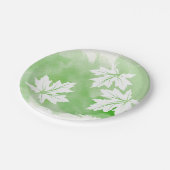 Moderne groene waterverf en paarse bladeren papieren bordje (Gekanteld)