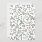 Moderne groene waterverf Eucalyptus bruiloft Kaart (Achterkant)