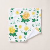 Moderne groene Waterverf Floral Bad Handdoek (Wasdoekje)
