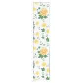 Moderne groene Waterverf Floral Korte Tafelloper (Voorkant)