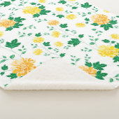 Moderne groene Waterverf Floral Sherpa Deken (3/4)
