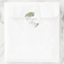 Moderne groene Waterverf (imitatie) bruiloft