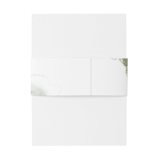 Moderne groene Waterverf (imitatie) bruiloft Uitnodigingen Wikkel (Achterkant Voorbeeld)