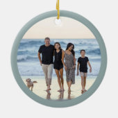 Moderne groene Waterverf laat feestdag foto Keramisch Ornament (Achterkant)