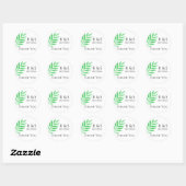 Moderne groene Waterverf Leaf Hartelijk dank Ronde Sticker (Vel)