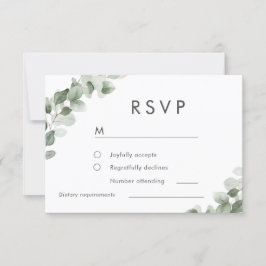 Moderne groene Waterverf lentetter RSVP Kaartje
