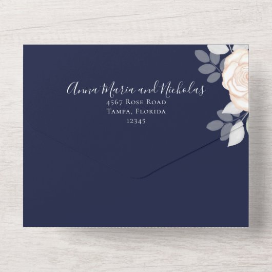 Moderne groene Waterverf — QR-code All In One Uitnodiging (Achterkant)