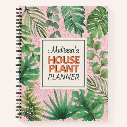 Moderne groene Waterverf verlaat huis Plant Notitieboek (Voorkant)