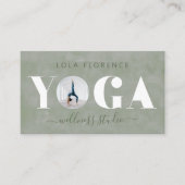Moderne groene Waterverf YOGA-bedekking - Aangepas Visitekaartje (Voorkant)