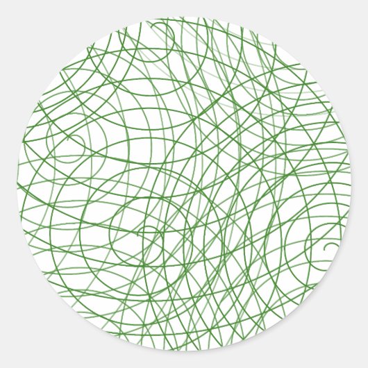 Moderne groene wervelkolom Abstracte ronde Sticker (Voorkant)