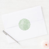 Moderne groene wervelkolom Abstracte ronde Sticker (Envelop)