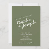 Moderne Groene Whimsical Zomer QR Code Huwelijk Kaart (Voorkant)