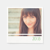 Moderne Groene & Witte Afstuderen Aangepaste Parti Servet (Voorkant)