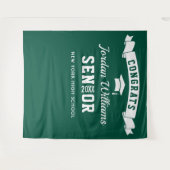 Moderne groene witte Afstuderen Foto achtergrond Wandkleed (Voorkant (horizontaal))