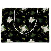 Moderne groene witte bloem zwarte cadeautas ontwer (Voorkant)