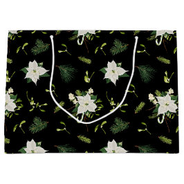 Moderne groene witte bloem zwarte cadeautas ontwer