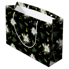 Moderne groene witte bloem zwarte cadeautas ontwer