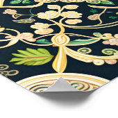 Moderne groene witte bloemenillustratie poster (Hoek)